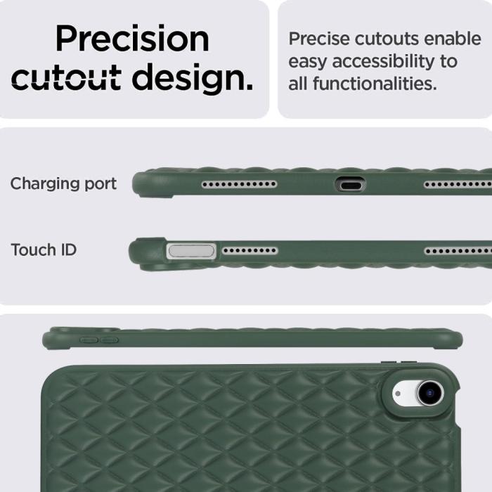Bild 6,  iPad Air 2026-2020 Skal Diamond Textur TPU Mörk Grön - Teknikhallen.se