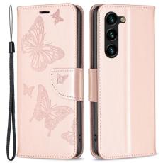  Samsung Galaxy S23 Plus Fodral Fj&auml;rilar Ros&eacute;guld - Teknikhallen.se