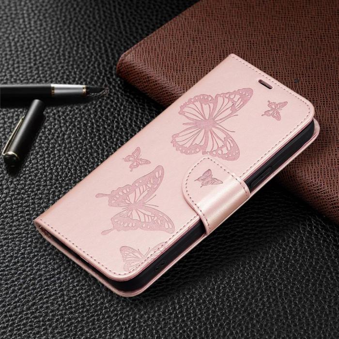 Bild 4,  Samsung Galaxy S23 Plus Fodral Fjärilar Roséguld - Teknikhallen.se