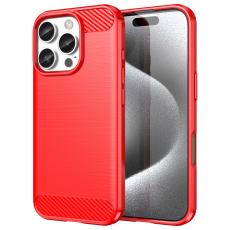  iPhone 16 Pro Skal Kolfiber Textur R&ouml;d - Teknikhallen.se