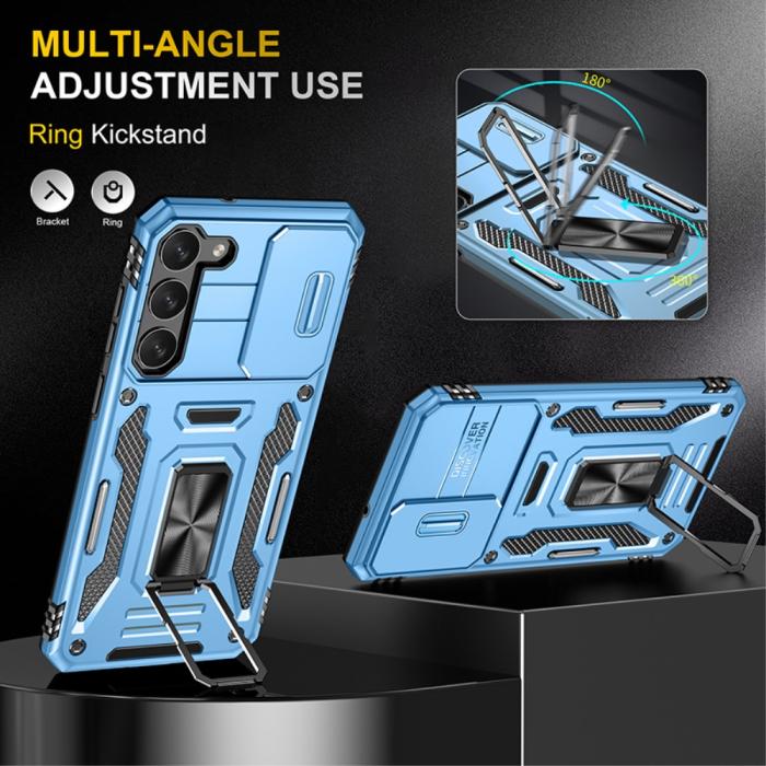 Bild 4,  Samsung Galaxy S23 Plus Skal Ring CamShield Ljus Blå - Teknikhallen.se