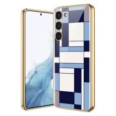GKK GKK Galaxy S24 Skal H&auml;rdat Glas Electroplate Bl&aring;/Vit - Teknikhallen.se