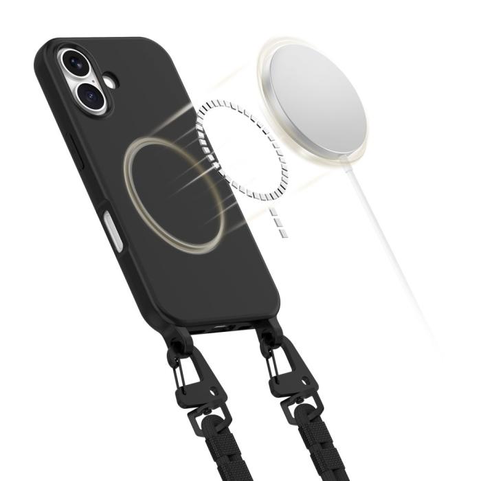 Bild 4, Tech-Protect Tech-Protect iPhone 16 Skal MagSafe MagNecklace Svart - Teknikhallen.se