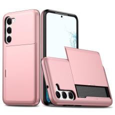  Samsung Galaxy S23 Skal Med Korth&aring;llare Ros&eacute;guld - Teknikhallen.se