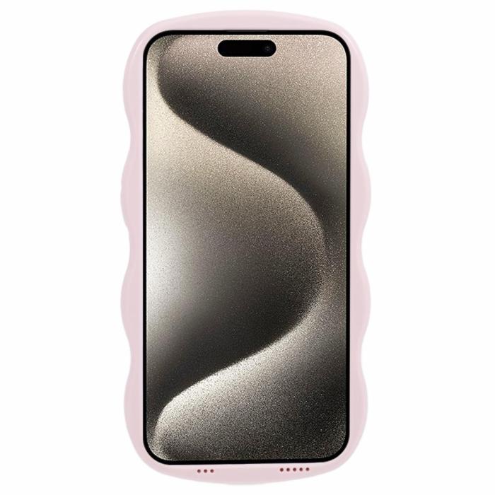 Bild 2,  iPhone 15 Mobilskal Wavy Textur Rosa - Teknikhallen.se