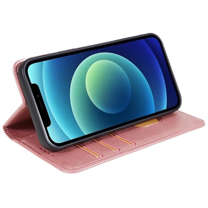Bild 2,  iPhone 15 Plus Fodral Flip Läder Roséguld - Teknikhallen.se