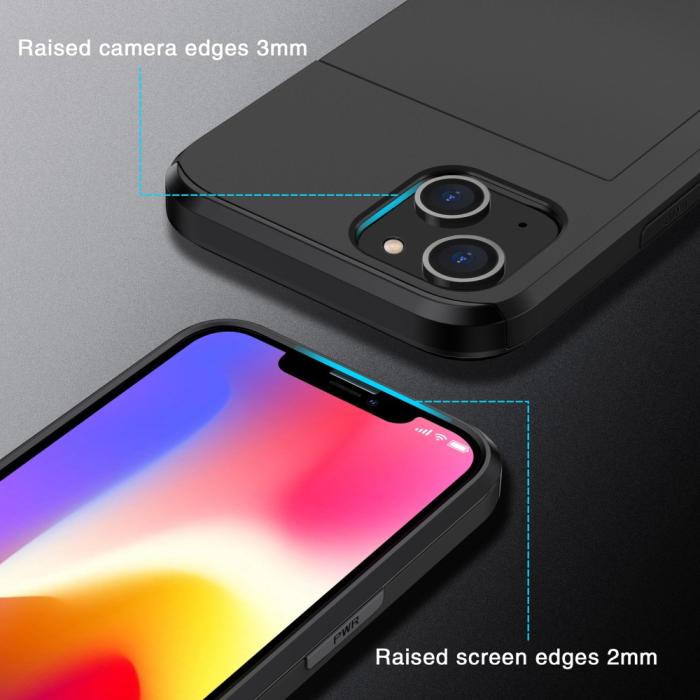 Bild 4,  iPhone 15 Skal Hybrid Med Kortfack Svart - Teknikhallen.se