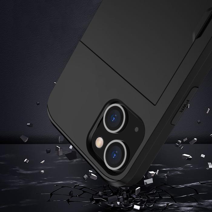 Bild 6,  iPhone 15 Skal Hybrid Med Kortfack Svart - Teknikhallen.se