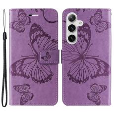  Samsung Galaxy S24 Fodral Fj&auml;ril Tryck Lila - Teknikhallen.se