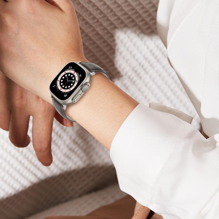 Bild 6, ColorPop Äkta Läder Armband Apple Watch 42/44/45/46/49 mm Mörk Brun - Teknikhallen.se