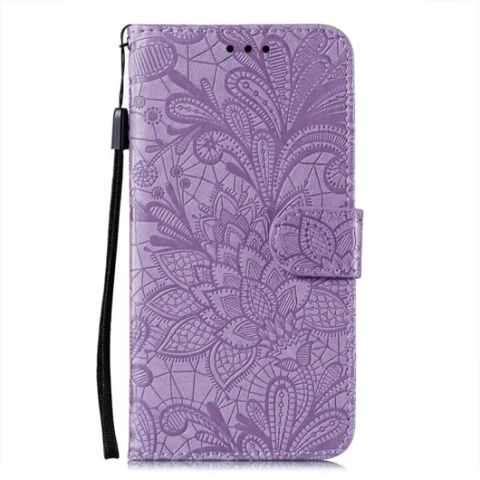 Bild 2,  Samsung Galaxy A24 5G Fodral Med Blommigt Tryck Lila - Teknikhallen.se