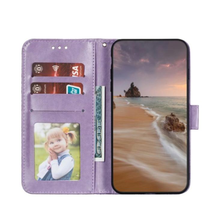 Bild 4,  Samsung Galaxy A24 5G Fodral Med Blommigt Tryck Lila - Teknikhallen.se
