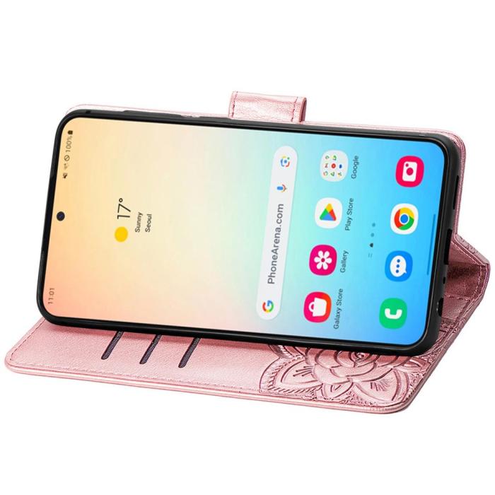 Bild 4,  Samsung Galaxy S25 Plus Fodral Med Fjäril Tryck Roséguld - Teknikhallen.se