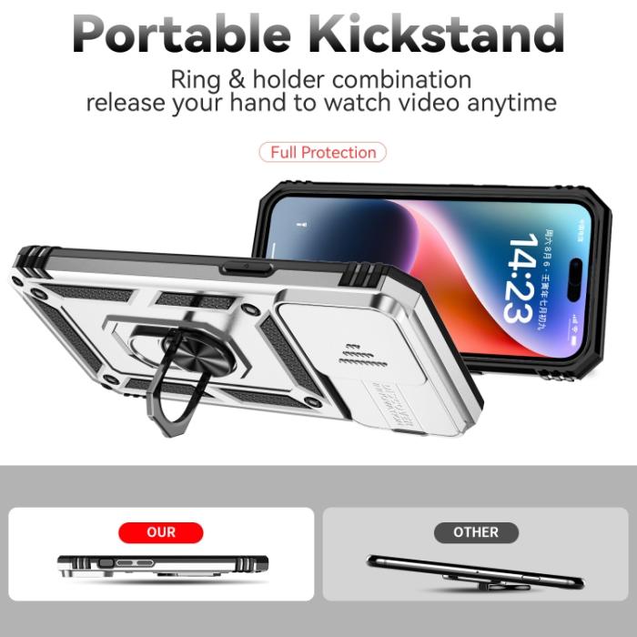 Bild 5,  iPhone 15 Pro Skal CamShield Armor Ring Silver - Teknikhallen.se