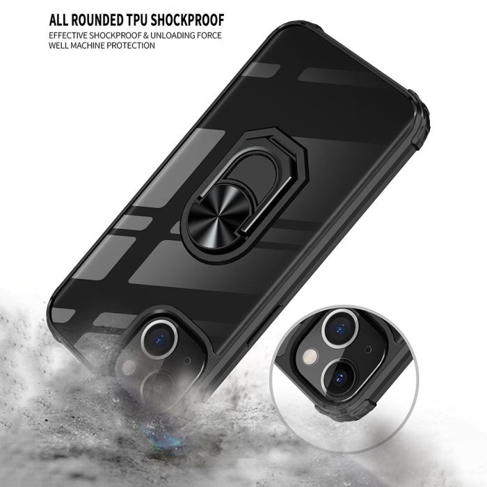 Bild 4,  iPhone 13 Mini - Shockproof Ring Hybrid Skal - Röd - Teknikhallen.se