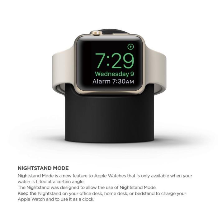 Bild 2,  Apple Watch Silikon Stativ Svart - Teknikhallen.se