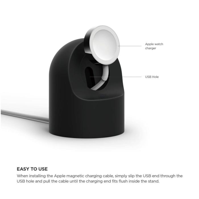Bild 4,  Apple Watch Silikon Stativ Svart - Teknikhallen.se