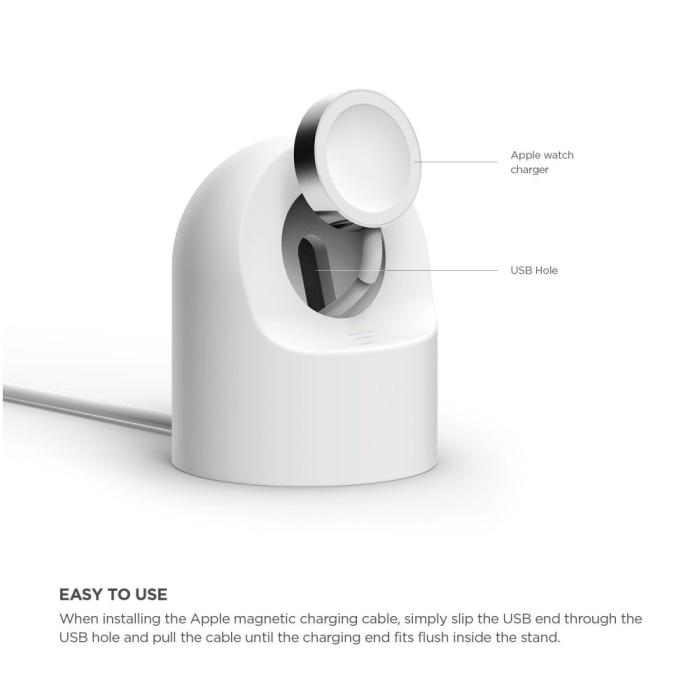 Bild 4,  Apple Watch Silikon Stativ Vit - Teknikhallen.se