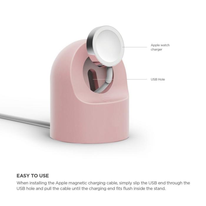 Bild 4,  Apple Watch Silikon Stativ Ljus Rosa - Teknikhallen.se