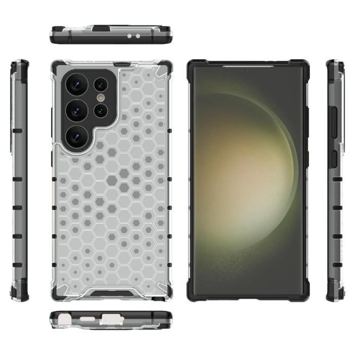 Bild 2,  Galaxy S24 Ultra Skal Honeycomb Shockproof Hybrid Grå - Teknikhallen.se