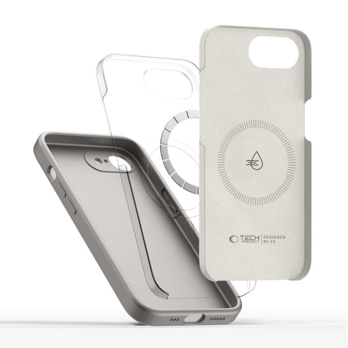 Bild 6, Tech-Protect Tech-Protect iPhone 17e/16e Skal MagSafe Silicone Stone Grey - Teknikhallen.se