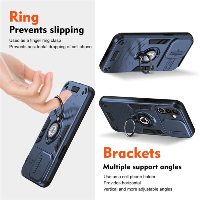 Bild 2,  Samsung Galaxy A27 5G Skal Camshield Kickstand Blå - Teknikhallen.se