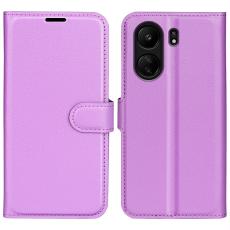  Xiaomi Redmi 13C 4G Fodral Litchi L&auml;der Lila - Teknikhallen.se