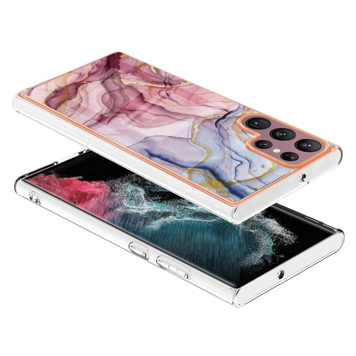Bild 3,  Samsung Galaxy S23 Ultra Skal Marmor TPU Roséguld - Teknikhallen.se