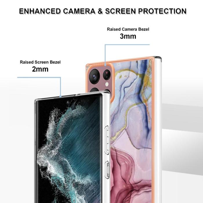 Bild 4,  Samsung Galaxy S23 Ultra Skal Marmor TPU Roséguld - Teknikhallen.se