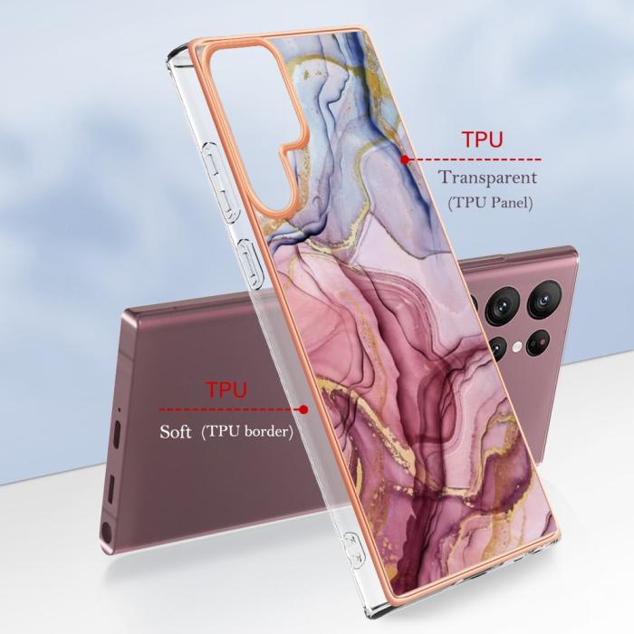 Bild 6,  Samsung Galaxy S23 Ultra Skal Marmor TPU Roséguld - Teknikhallen.se