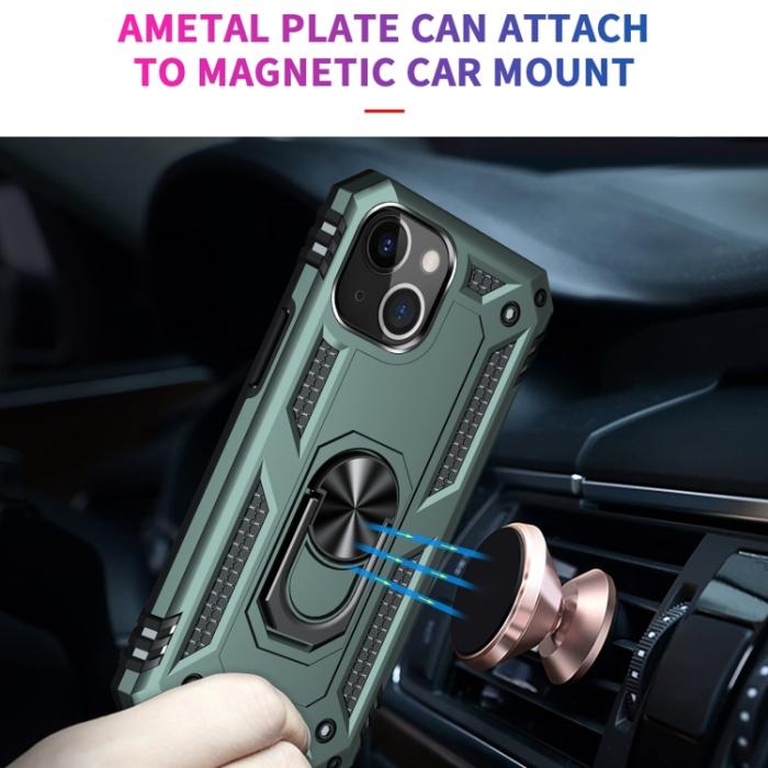 Bild 6,  iPhone 14 Plus Skal Shockproof Ring Grön - Teknikhallen.se