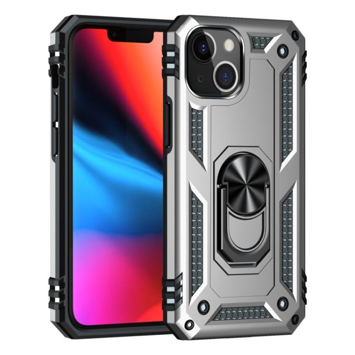 Bild 2,  iPhone 14 Plus Skal Shockproof Ring Silver - Teknikhallen.se