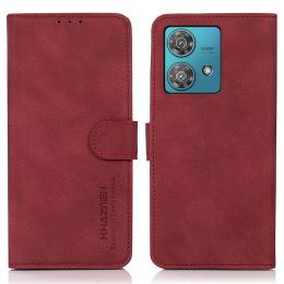 KHAZNEH KHAZNEH Motorola Moto G84 5G Fodral Retro Läder Röd - Teknikhallen.se