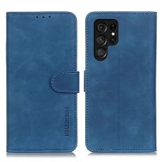 KHAZNEH KHAZNEH Samsung Galaxy S22 Ultra Fodral Retro L&auml;der Bl&aring; - Teknikhallen.se