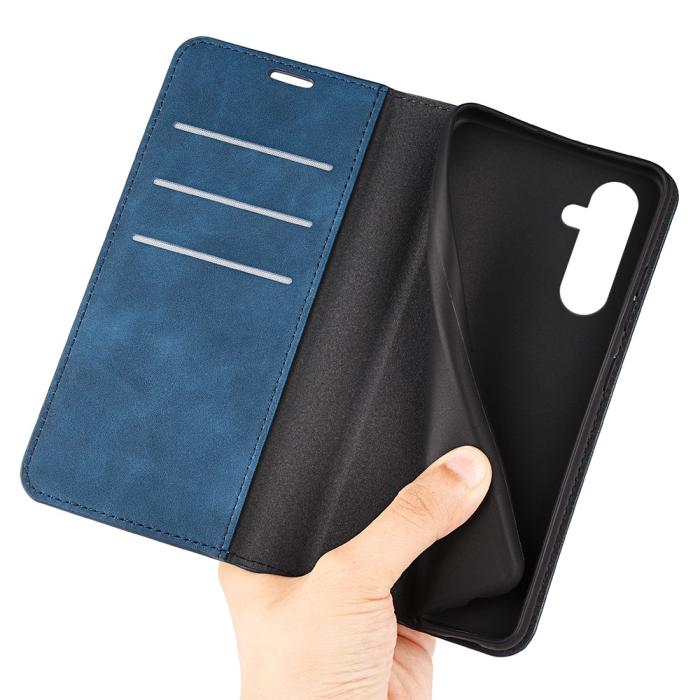Bild 4,  Samsung Galaxy A35 5G Fodral Flip Skin Touch Blå - Teknikhallen.se
