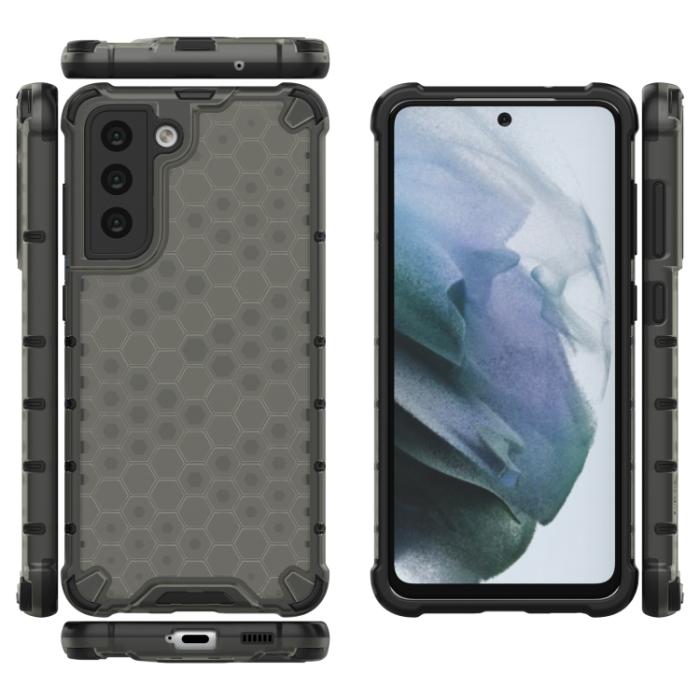 Bild 2,  Samsung Galaxy S21 FE Skal Armor Honeycomb Textur Svart - Teknikhallen.se