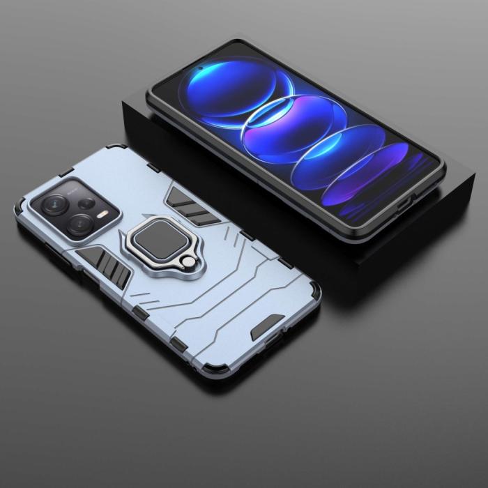 Bild 5,  Xiaomi Redmi Note 12 Pro 5G Skal Ring Hybrid Armor Blå - Teknikhallen.se