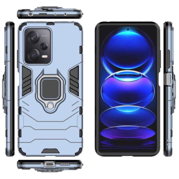 Bild 6,  Xiaomi Redmi Note 12 Pro 5G Skal Ring Hybrid Armor Blå - Teknikhallen.se