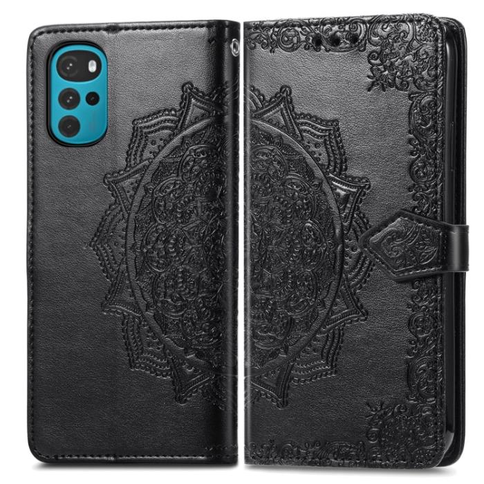Bild 2,  Motorola Moto G22 Fodral Mandala Läder Svart - Teknikhallen.se