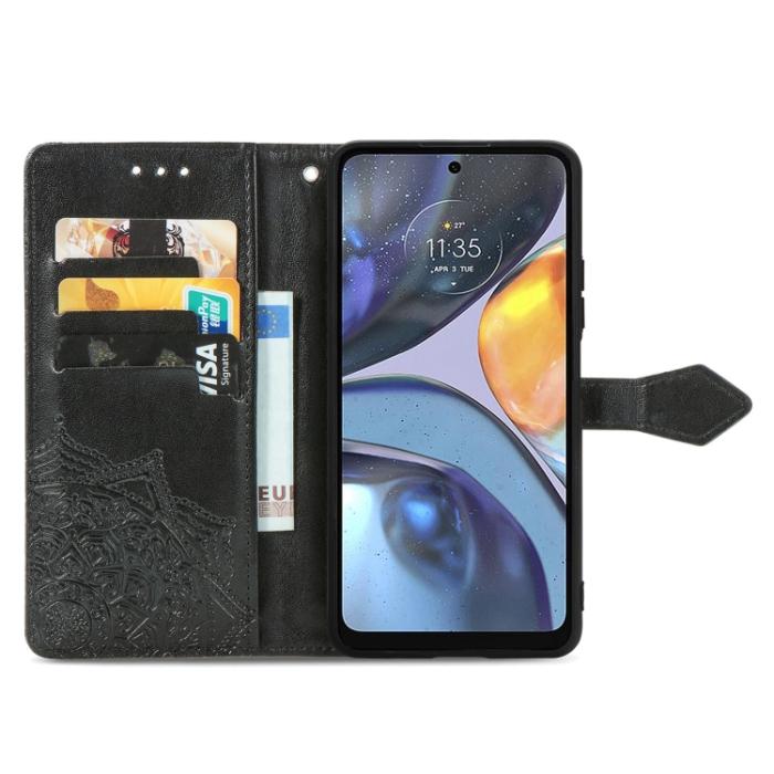 Bild 3,  Motorola Moto G22 Fodral Mandala Läder Svart - Teknikhallen.se