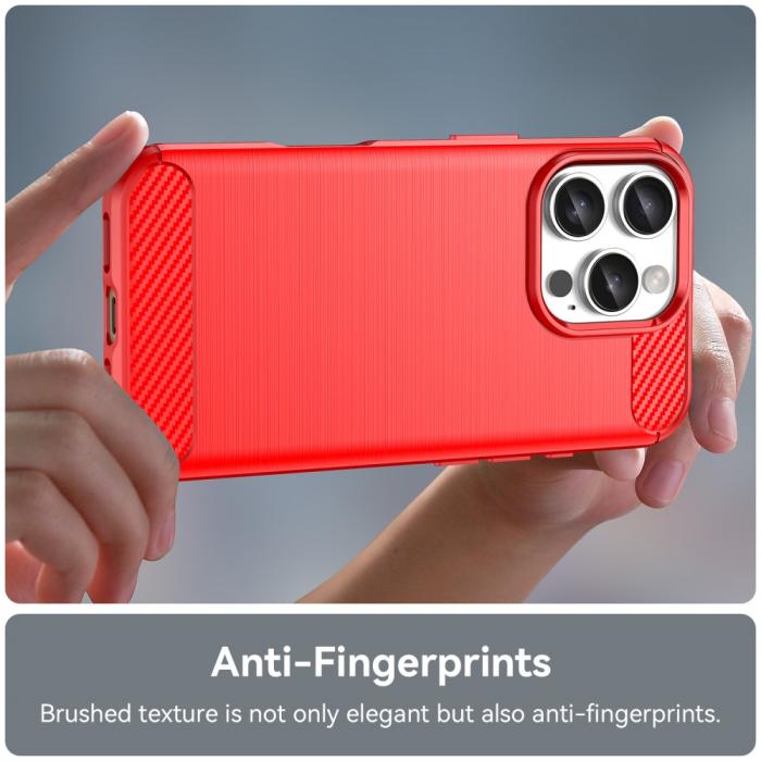 Bild 5,  iPhone 16 Pro Skal Kolfiber Textur Röd - Teknikhallen.se