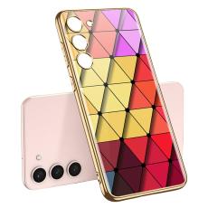 GKK GKK Galaxy S24 Skal H&auml;rdat Glas Electroplate Rhomus R&ouml;d - Teknikhallen.se