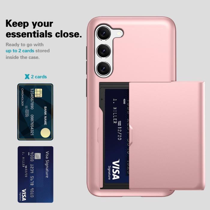Bild 5,  Samsung Galaxy S23 Skal Med Korthållare Roséguld - Teknikhallen.se