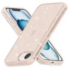  iPhone 17e / 16e Skal Glitter Shockproof Guld - Teknikhallen.se