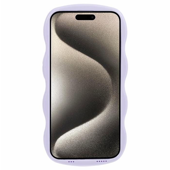 Bild 2,  iPhone 15 Mobilskal Wavy Textur Lila - Teknikhallen.se
