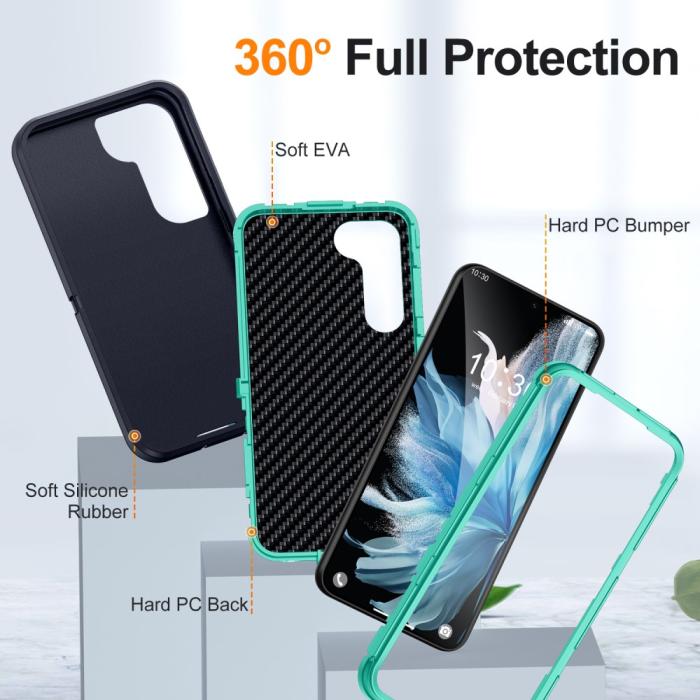 Bild 3,  Galaxy S25 Plus / S24 Plus Skal Xtreme Shockproof Svart/Cyan - Teknikhallen.se