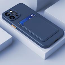 iPhone 14 Pro Skal TPU Med Kortfack M&ouml;rk Bl&aring; - Teknikhallen.se