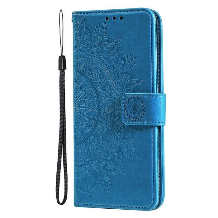 Bild 5,  iPhone 15 Fodral Mandala Läder Blå - Teknikhallen.se