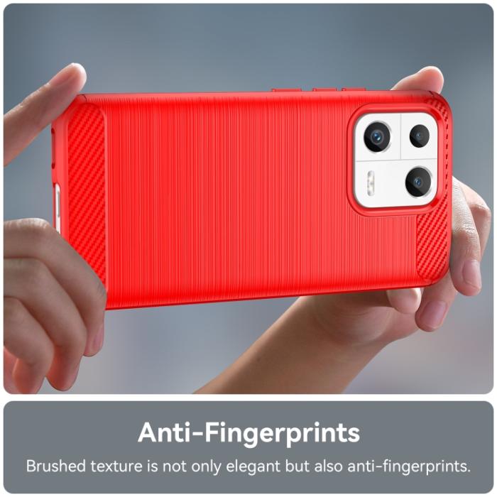 Bild 5,  Xiaomi 13 5G Skal Borstad Stål Textur Röd - Teknikhallen.se