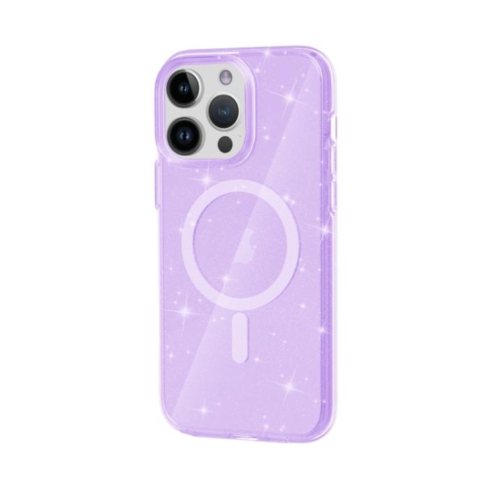 Bild 4,  iPhone 15 Pro Max Skal MagSafe Glitter Lila - Teknikhallen.se